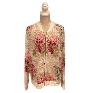 Torrid Size 1 Sheer Lace Floral Zip Up Cardigan